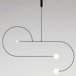 Mobile 13 Chandelier - Black Patina / Opal