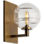 Sedona Wall Sconce - Aged Brass / Clear