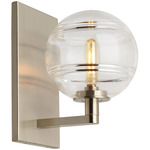 Sedona Wall Sconce - Satin Nickel / Clear