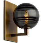 Sedona Wall Sconce - Aged Brass / Transparent Smoke