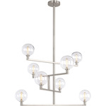 Gambit Chandelier - Satin Nickel / Clear