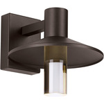 Ash Outdoor Wall Sconce with Clear Cylinder - Bronze / Clear
