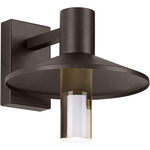 Ash Outdoor Wall Sconce with Clear Cylinder - Bronze / Clear