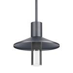 Ash Outdoor Pendant Light - Charcoal / Clear Cylinder