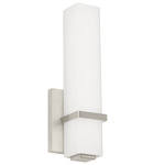 Milan Wall Sconce - Satin Nickel / White Glass