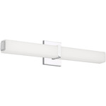 Milan Bathroom Vanity Light - Chrome / White Glass