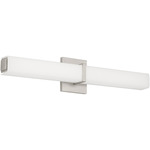 Milan Bathroom Vanity Light - Satin Nickel / White Glass