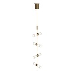 ModernRail Cylinder Pendant - Aged Brass / Frosted
