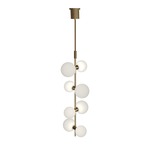 ModernRail Orb Pendant - Aged Brass / Frosted