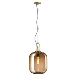 Max Mini Pendant - Black / Amber Glass