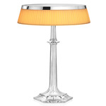 Bon Jour Versailles Table Lamp - Chrome / Plisse Cloth