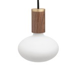 Oval Pendant - Walnut / Matte White