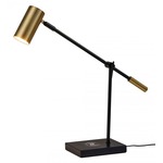 Collette Charging Desk Lamp - Black / Antique Brass