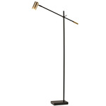 Collette Floor Lamp - Matte Black / Antique Brass