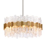 Ciro Tiered Pendant - Antique Silver Leaf / Clear