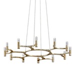 Nexus Chandelier - Antique Silver Leaf / Clear