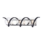 Curlicue Bathroom Vanity Light - Polished Nickel / Clear Seedy