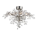 Cluster Semi Flush Ceiling Light - Polished Nickel / Clear