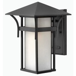 Harbor 120V Outdoor Wall Light - Satin Black / Etched White Seedy