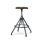 Akron Adjustable Counter Stool - Black / Jin Leather
