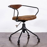 Akron Office Chair - Black / Umber Leather