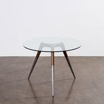 Assembly Bistro Table - Smoked Oak / Clear