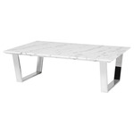 Catrine Coffee Table - Brushed Stainless Steel / White