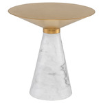 Iris Side Table - Brushed Gold / White Marble