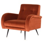 Hugo Occasional Chair - Matte Black / Rust