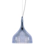 E Pendant - Chrome / Transparent Blue