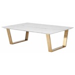 Catrine Coffee Table - Brushed Gold / White