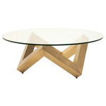 Como Coffee Table - Brushed Gold / Clear