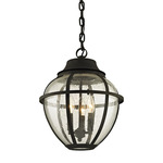 Bunker Hill Outdoor Pendant - Vintage Bronze / Clear Seeded