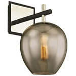 Iliad Wall Sconce - Floor Model - Textured Black / Polished Nickel / Smoke