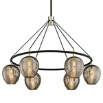 Iliad Chandelier - Carbide Black / Polished Nickel / Smoke