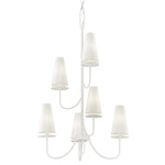 Marcel Tiered Chandelier - Gesso White / Off White