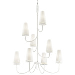 Marcel Tiered Chandelier - Gesso White / Off White