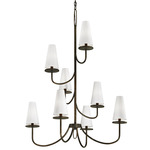 Marcel Tiered Chandelier - Textured Bronze  / Off White