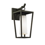 Mission Beach Outdoor Wall Light - Textured Black / Opal