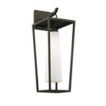 Mission Beach Outdoor Wall Light - Textured Black / Opal