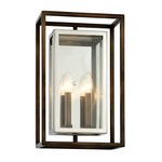 Morgan Outdoor Cage Wall Light - Bronze / Clear