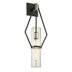 Raef Wall Light - Textured Black / Clear