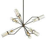 Raef Chandelier - Brushed Brass / Clear