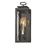 Randolph Tall Outdoor Wall Light - Bronze / Clear Seeded