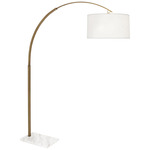 Archer Floor Lamp - Warm Brass / White Brussels Linen