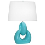 Fusion Table Lamp - Egg Blue / Oyster Linen