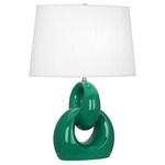 Fusion Table Lamp - Emerald Green / Oyster Linen