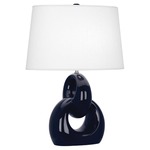 Fusion Table Lamp - Midnight Blue / Oyster Linen