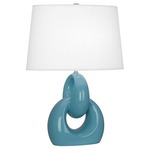 Fusion Table Lamp - Steel Blue / Oyster Linen