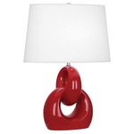 Fusion Table Lamp - Ruby Red / Oyster Linen